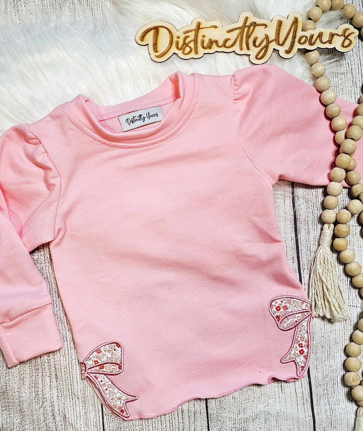 Floral Bow Applique Pullover - Infant/Toddler