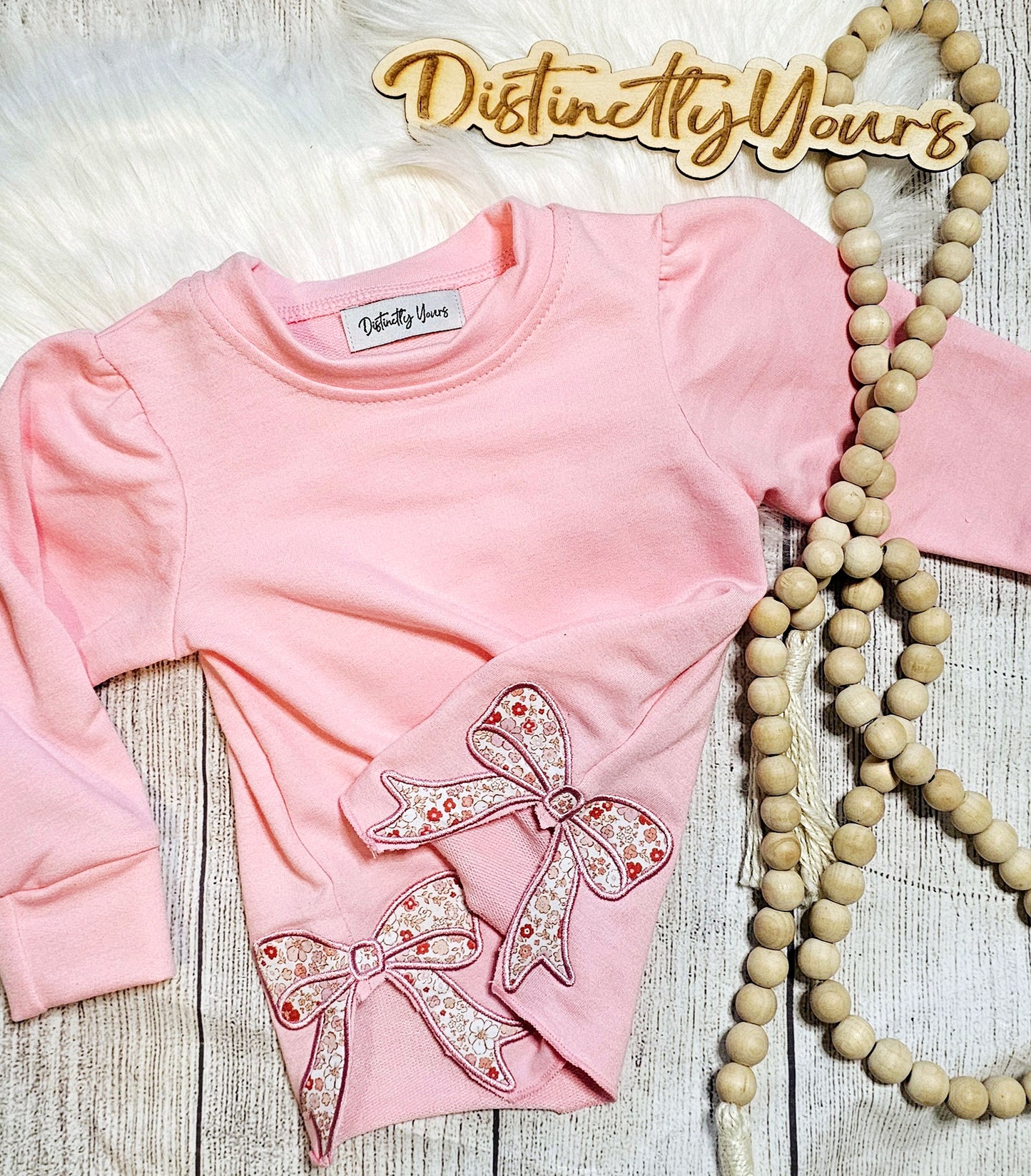 Floral Bow Applique Pullover - Infant/Toddler