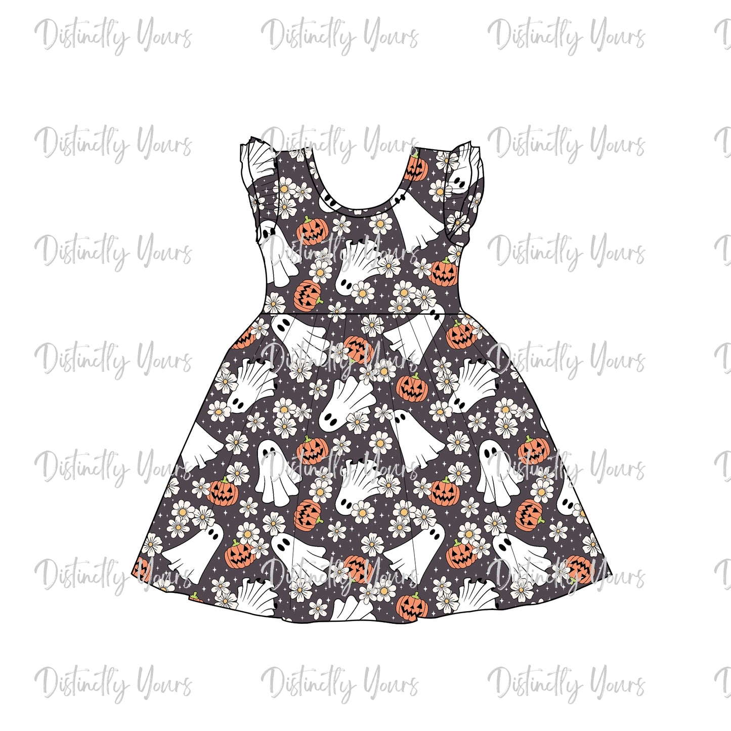 Lets Boo This Short Sleeve Ruffle Twirl
