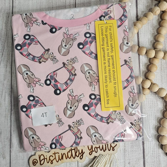 Pink Deer Hunting Ruffle Zippy