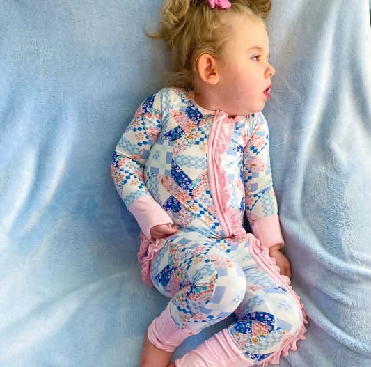 Petals & Patchwork Ruffle Zippy