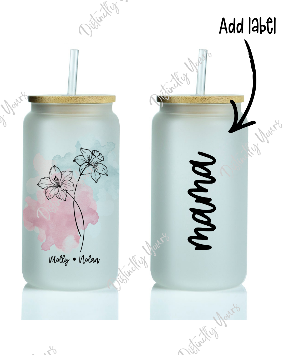 Birth Flower Glass Cup