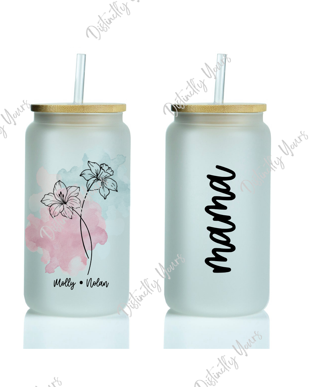Birth Flower Glass Cup