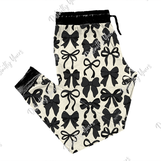 Black Bows Adult Joggers