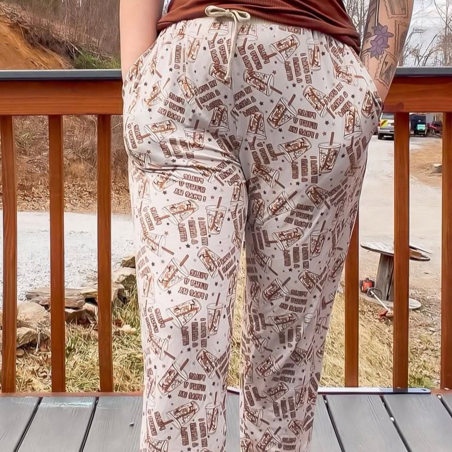 I Love You A Latte Adult Joggers