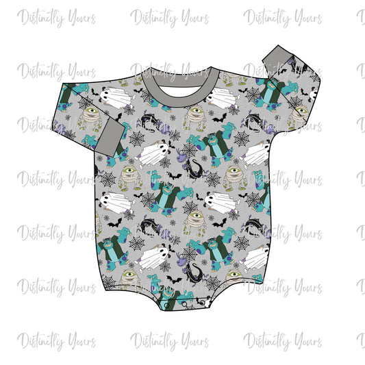 We Scare Becuase We Care Long Sleeve Romper