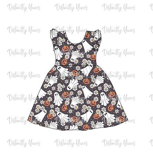 Lets Boo This Short Sleeve Ruffle Twirl