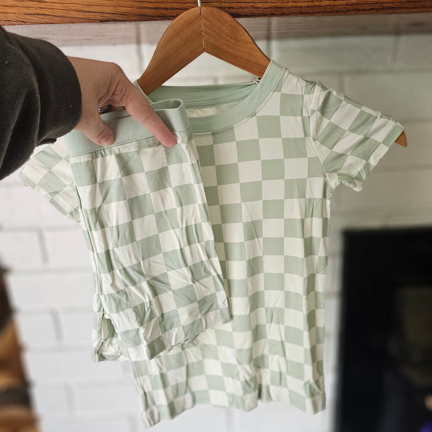 Sage Checks 2 pc. Short Set