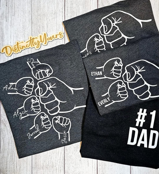 Fist Bump Father's Day Basic Tee (front & back)