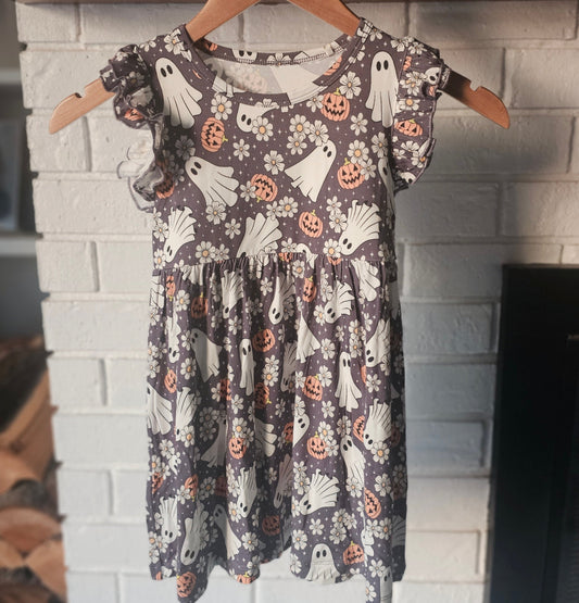 Lets Boo This Short Sleeve Ruffle Twirl