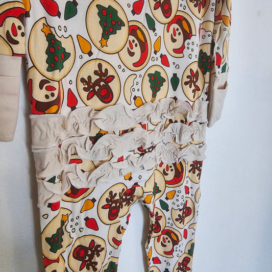 Santa's Cookies Ruffle Butt Zippy